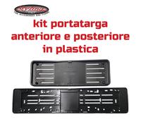 KIT PORTATARGA AUTO ANTERIORE POSTERIORE UNIVERSALE PLASTICA NERO TARGHE 1999»