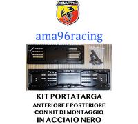 KIT PORTATARGA COMPLETO ANT. E POST. IN ACCIAIO NERO ABARTH 595