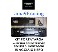 KIT PORTATARGA COMPLETO ANT. E POST. IN ACCIAIO NERO ASTON MARTIN DB12 VOLANTE
