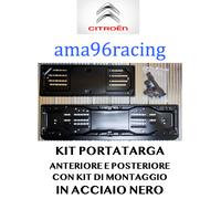 KIT PORTATARGA COMPLETO ANT. E POST. IN ACCIAIO NERO CITROEN