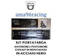 KIT PORTATARGA COMPLETO ANT. E POST. IN ACCIAIO NERO DACIA JOGGER