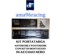 KIT PORTATARGA COMPLETO ANT. E POST. IN ACCIAIO NERO DR