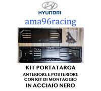 KIT PORTATARGA COMPLETO ANT. E POST. IN ACCIAIO NERO HYUNDAI
