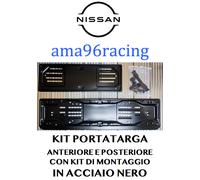 KIT PORTATARGA COMPLETO ANT. E POST. IN ACCIAIO NERO NISSAN