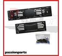 Kit Portatarga Auto Anteriore e Posteriore In Acciaio Nero Con Viti e Fissaggi
