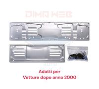 KIT PORTATARGA COMPLETO CON KIT FISSAGGIO ANTERIORE E POSTERIORE ALLUMINIO