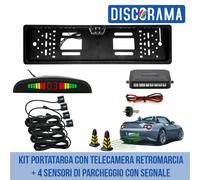 KIT PORTATARGA CON TELECAMERA RETROMARCIA + 4 SENSORI DI PARCHEGGIO CON SEGNALE