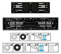 KIT PORTATARGA PER AUTO ANTERIORE + POSTERIORE UNIVERSALE IN ACCIAIO NERO + VITI