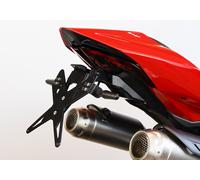 Kit portatarga PROTECH con catarifrangente e luce targa in acciaio inox/alluminio verniciato a polvere nero, nero