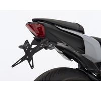 Kit portatarga PROTECH con catarifrangente e luce targa in acciaio inox/alluminio verniciato a polvere nero, nero