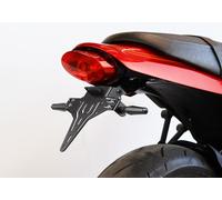 Kit portatarga PROTECH con catarifrangente e luce targa verniciata a polvere in acciaio inox nero, nero