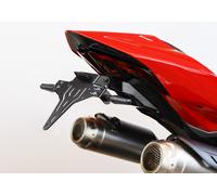 Kit portatarga PROTECH con catarifrangente e luce targa verniciata a polvere in acciaio inox nero, nero