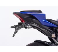 Kit portatarga PROTECH comprensivo di catarifrangente e luce targa in acciaio inox verniciato a polvere nero, nero