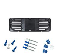 Virsus Kit Portatarga per auto con Banda 0651, misura 53,5x13,5cm, supporto targa universale nera in Polipropilene, Facile installazione, per targhe Europee, 4 Viti, 4 Rivetti e 4 Bottoni (Posteriore)