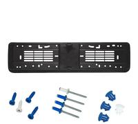 Virsus Kit Portatarga per auto con Banda 0651, misura 53,5x13,5cm, supporto targa universale nera in Polipropilene, Facile installazione, per targhe Europee, 4 Viti, 4 Rivetti e 4 Bottoni (Posteriore)
