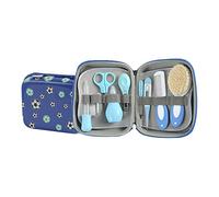 Kit portatile per la toelettatura del bambino, 9 in 1, cura di sicurezza con aspiratore tagliaunghie, lima elettronica, spazzola, pettine, forbici, contagocce e custodia