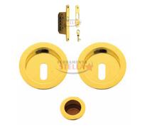 KIT PORTE SCORREVOLI X SCRIGNO SERRATURA MANIGLIA FORO CHIAVE ORO LUCIDO