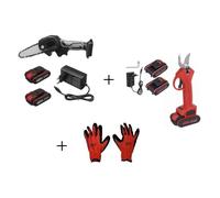Kit Potatrice a Batteria Cesoia + Mini Motosega Sega Taglia Rami + Guanti 48V