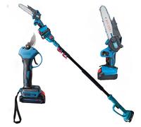 Kit potatura forbice cesoia motosega 6" a batteria 36V + asta telescopica 07726