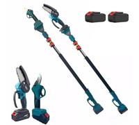 KIT POTATURA MINI MOTOSEGA 6" FORBICE CESOIA A BATTERIA 48V CON ASTA TELESCOPICA