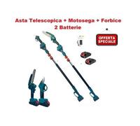 Kit Potatura Mini Motosega 6" + Forbice Cesoia a Batteria con Asta Telescopica