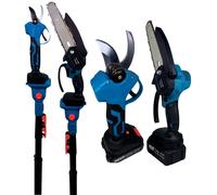 Kit Potatura Motosega 6" Forbice Cesoia a Batteria con Asta Telescopica 250 cm