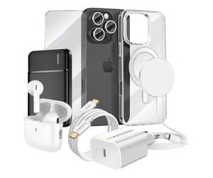 Kit Premium per iPhone 16 Pro Cover, Vetro Protettivo, Caricatori, Power Bank, ,