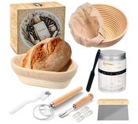 Kit Preparazione Pane in Casa 8 Pezzi - Include 2 Cestini Lievitazione Pane, Bar