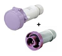 KIT PRESA STAGNA MOBILE DUE POLI CON SPINA SCAME IP67 12/24 VOLT 16A , NAUTICA