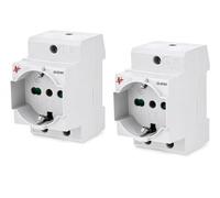 Kit Prese Schuko Modulari DIN TS35 Professionali 16A 230V - Prese Universali P40 per Quadro Elettrico - Compatibili Spine Schuko e Italiane - Fissaggio a Vite - IP20 (2)