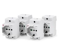 Kit Prese Schuko Modulari DIN TS35 Professionali 16A 230V - Prese Universali P40 per Quadro Elettrico - Compatibili Spine Schuko e Italiane - Fissaggio a Vite - IP20 (4)