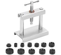 Kit Pressa Orologiaio Professionale, Set di pressa per orologi, con 12 piastre di pressione, Attrezzi per Riparazione Orologi, Chiudere Cassa Orologio, strumento di sostituzione della Batteria