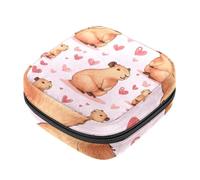 Kit primo ciclo mestruale per ragazze e donne, capibara e cuore rosa modello tampone, salvaslip mestruale, porta assorbenti con cerniera, organizer per tovaglioli sanitari