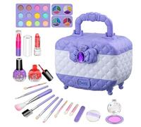 Kit, Princess Washable Cosmetic, Washable Kids Pink Makeup, Little Girls Princess Make Up Toys, Portable Toddler Makeup Case Set, Princess Cosmetic Case Kids Makeup Set No Burden Skin