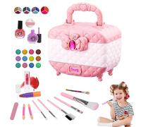 Kit, Princess Washable Cosmetic, Washable Kids Pink Makeup, Little Girls Princess Make Up Toys, Portable Toddler Makeup Case Set, Princess Cosmetic Case Kids Makeup Set No Burden Skin