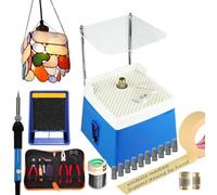 Kit Principianti Vetrate con Smerigliatrice, Set Utensili Completo per Fai da Te - Include Saldatore, Tagliavetro, Aspiratore Fumi - per Catturasole, Mosaici e Arte Tiffany (220V)