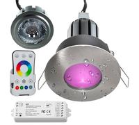 [Kit professionale 2 Faretti LED RGBW IP65 24V] Kit 2pz led 6x2w 12w cromoterapia box doccia sensoriale bagno turco sauna IP65 RGB 8 programmi 24V faretti incasso LED Dimmerabile giochi luce effetti