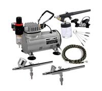 Kit professionale compressore d'aria e pistola elettrica a spruzzo con tubo intrecciato per progetti fai da te, nail art e hobby
