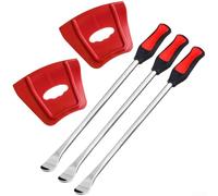 Kit professionale con leva a cucchiaio per pneumatici per motocross, moto da cross e fuoristrada, barre in ferro curvo in acciaio con protezioni per cerchioni, 36,5 cm (A)