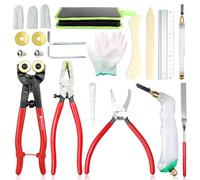 Kit professionale di 21 utensili per vetro colorato, pinze per rottura vetri resistenti e kit di strumenti di taglierina, tagliavetro per vetrate, mosaici, fusione, rottura, tronchese per piastrelle