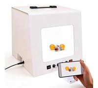 Kit Professionale Light Box Per Fotografia Di Gioielli, Con Piatto Girevole Elettrico A 360°, 4 Luci Di Riempimento (3000-5500k) E Gancio Per Sospensione - Ideale Per Home Studio(TB200)