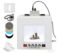 Kit Professionale Light Box Per Gioielli Studio Fotografico Con Rotazione Elettrica A 360°, Supporto Per Esposizione Appesa O Appoggiata 4 Luci Di Riempimento Per Immagini Di Gioielli(TB200)