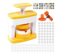 Kit professionale per creare spille, strumento per creare badge da 55 mm, pressa per spille con impugnatura ergonomica con taglierino circolare, include 48 badge vuoti, forniture artigianali fatte a m