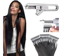 Kit professionale per extension per capelli 6D, strumenti per extension per capelli 6D a 10 pin, extension per capelli invisibili senza traccia, facili da usare, per tutta la testa, in 20 minuti