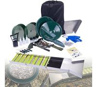 Kit Professionale Per La Ricerca E La Setacciatura De-ll'oro Con Canaletta Di Lavaggio Pieghevole Portatile Da 50", Attrezzatura Mineraria In Lega Di Alluminio, Include Bacinelle Per L'oro