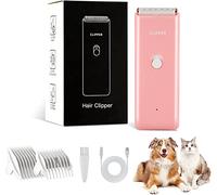 Kit professionale per la toelettatura dei cani, per peli di animali domestici, a basso rumore, ricaricabile e senza fili, per cuccioli, conigli, gatti, rosa