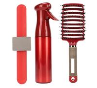 Kit professionale per lo styling dei capelli con spazzola di sfiato curva con bottiglia spray districante Porta fermaglio per capelli per salone di casa Cura della barba Materiale (Rossa)