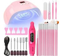 Kit professionale per manicure, include lampada UV per unghie, asciugatore per smalto gel, trapano elettrico per unghie, forbicine per cuticole, spingi cuticole, lima per unghie, separatore per dita, 