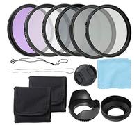 Kit professionale per obiettivo CPL FLD per fotocamera con set di densità neutra ND, fiore di tulipano e paraluce pieghevole in gomma, copriobiettivo centrale a pinza, guinzaglio per capo, panno per