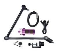 Kit professionale per podcast, trasmissione, streaming, gaming e VC, con microfono, braccio braccio, USB e cavi XLR, non richiede alimentazione phantom, microfono a vita